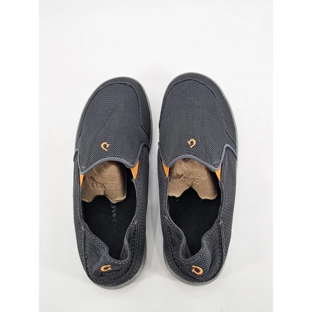 OluKai Men's Nohea Mesh Slip‎ On Boat Shoes Gray Orange 10188-4242 Size 8.5 US